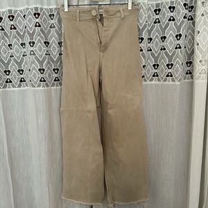 Zara Marine Straight Jeans Wide Leg Size 4 High Wasisted Bleached Spot on side